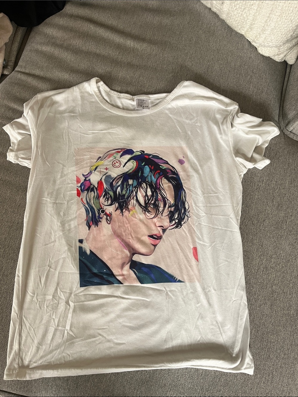 BTS Jungkook white tshirt